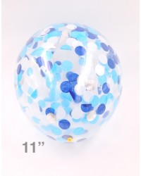 Confetti Balloon - Blue/Baby Blue/Silver